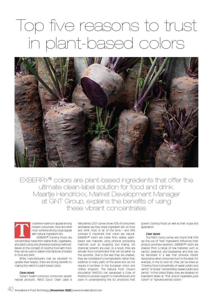 EXBERRY BY GNT – Innovations Food